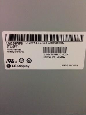 Il quadrato Tft di LM230WF5-TLF1 95PPI visualizza 23,0&quot; driver di 250cd/M2 WLED