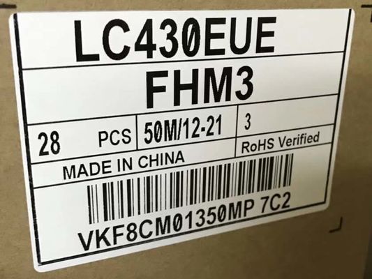 43in 51PPI Quadrato Tft Display 1920×1080 300cd/M2 LC430EUE-FHM3 89/89/89/89 (Tipo.)