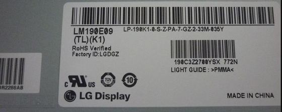 SXGA 1280×1024 TFT LCD Panel 86PPI 250cd/m2 LM190E09-TLK1 85/85/75/85 (Tipo)